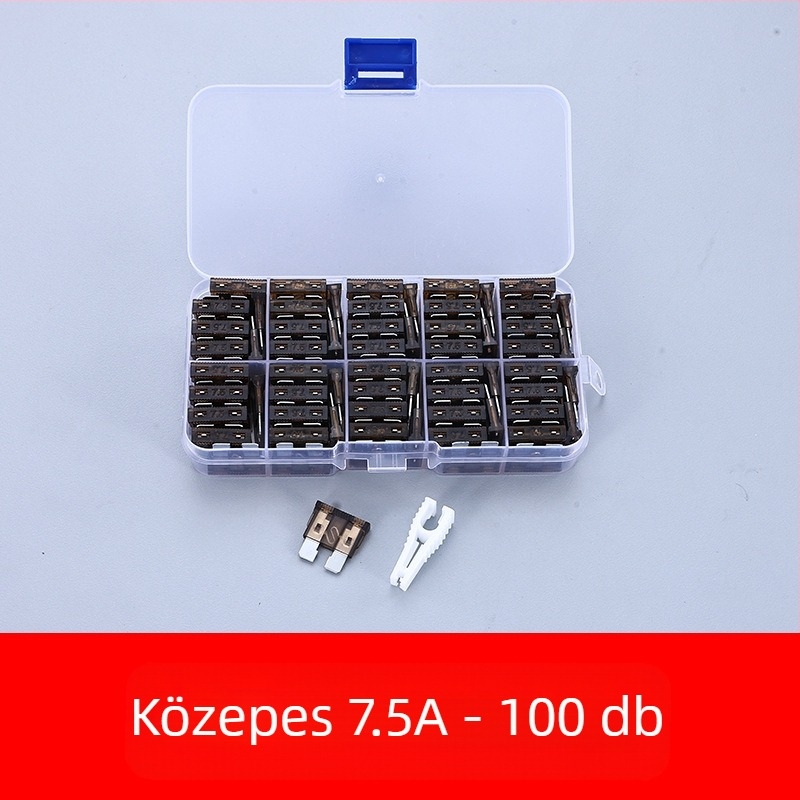 Autóbiztosíték készlet 2A–35A, 100 db, dobozban