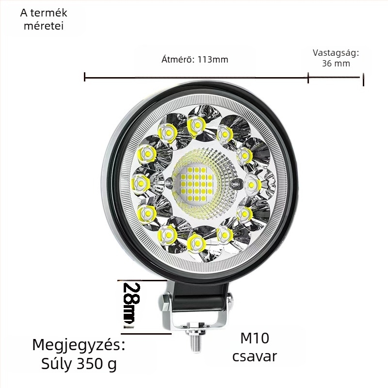 LED reflektor nehézgéphez Y32, 12V, 60W, 3000 lm, 6000K