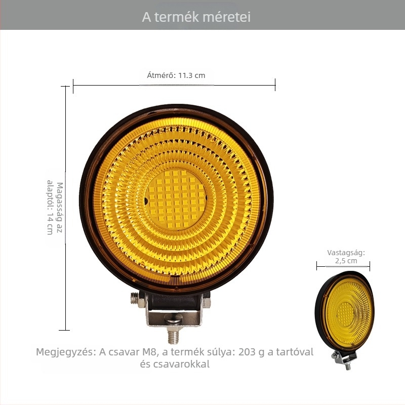 LED reflektor nehézgéphez Y32, 12V, 60W, 3000 lm, 6000K