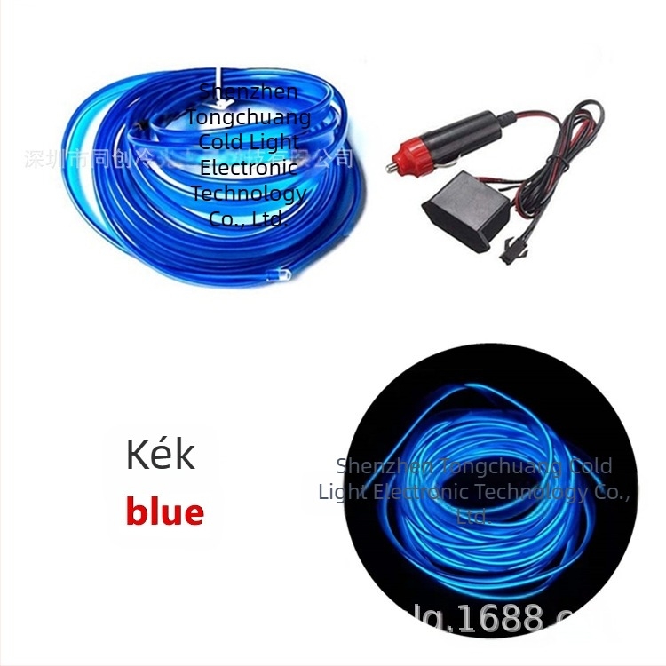 DIY EL oldalsó világítási készlet, nagy fényerővel – 12V gyújtóhoz, PVC textúra