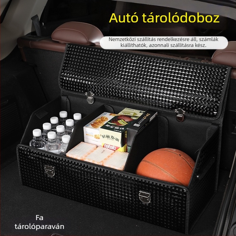 Autó csomagtartó tároló doboz – bőr, összehajtható, vízálló, testre szabható