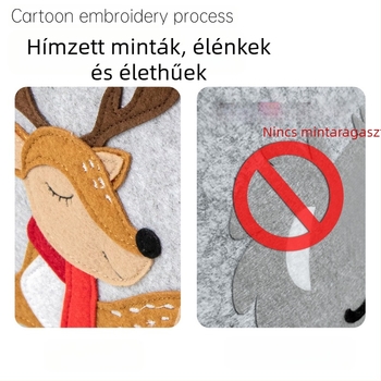 Filc tárolókosár karikatúra hímzéssel, nagy kapacitású, vastagabb filc, logó testreszabás