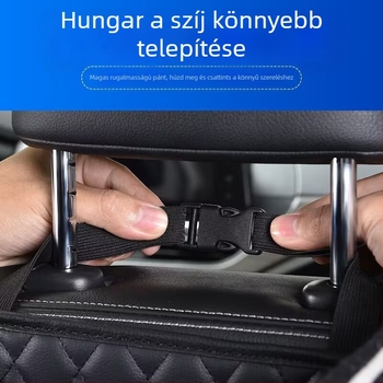 Bőr univerzális autó hátsó ülésére akasztható tároló doboz, logóval testreszabható