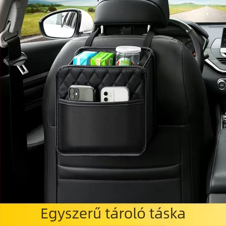Bőr univerzális autó hátsó ülésére akasztható tároló doboz, logóval testreszabható