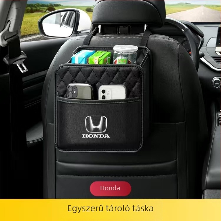 Bőr univerzális autó hátsó ülésére akasztható tároló doboz, logóval testreszabható