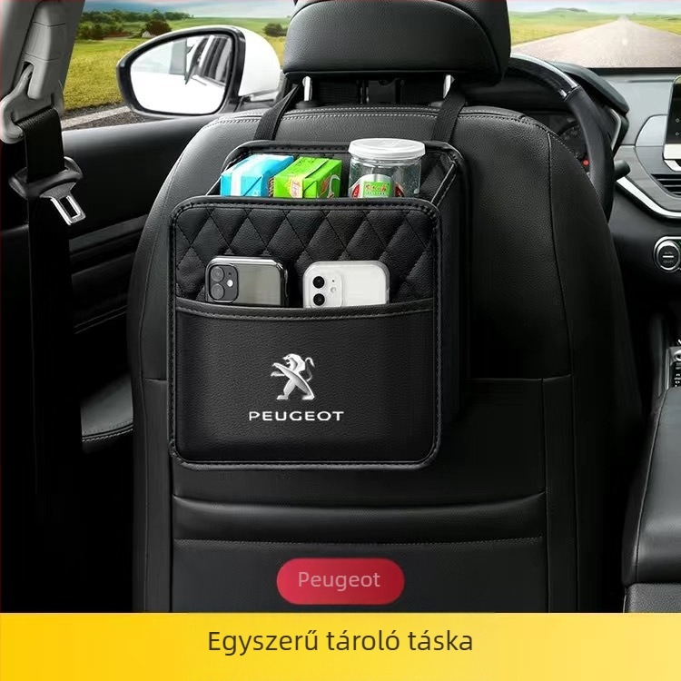 Bőr univerzális autó hátsó ülésére akasztható tároló doboz, logóval testreszabható