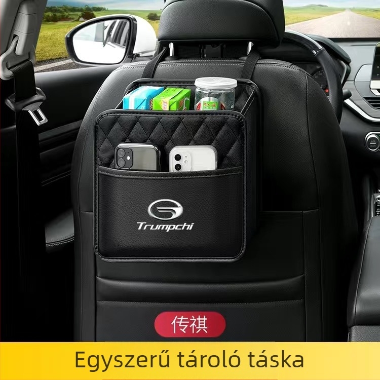 Bőr univerzális autó hátsó ülésére akasztható tároló doboz, logóval testreszabható
