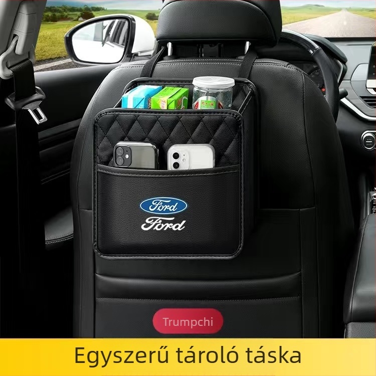 Bőr univerzális autó hátsó ülésére akasztható tároló doboz, logóval testreszabható