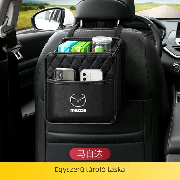 Bőr univerzális autó hátsó ülésére akasztható tároló doboz, logóval testreszabható