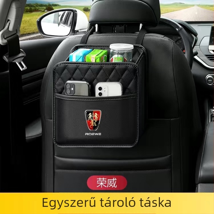 Bőr univerzális autó hátsó ülésére akasztható tároló doboz, logóval testreszabható