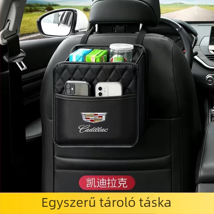 Bőr univerzális autó hátsó ülésére akasztható tároló doboz, logóval testreszabható
