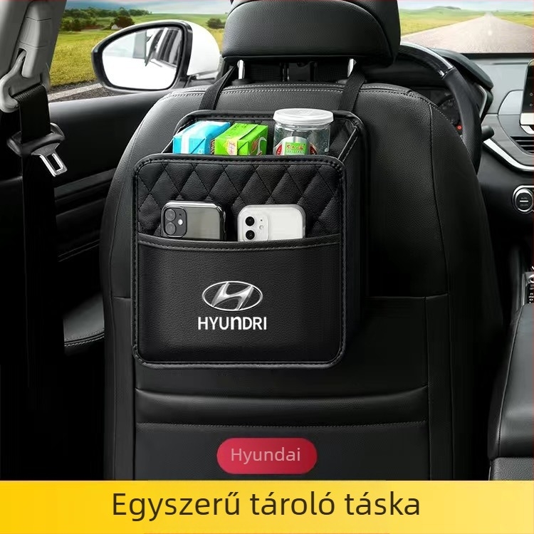 Bőr univerzális autó hátsó ülésére akasztható tároló doboz, logóval testreszabható