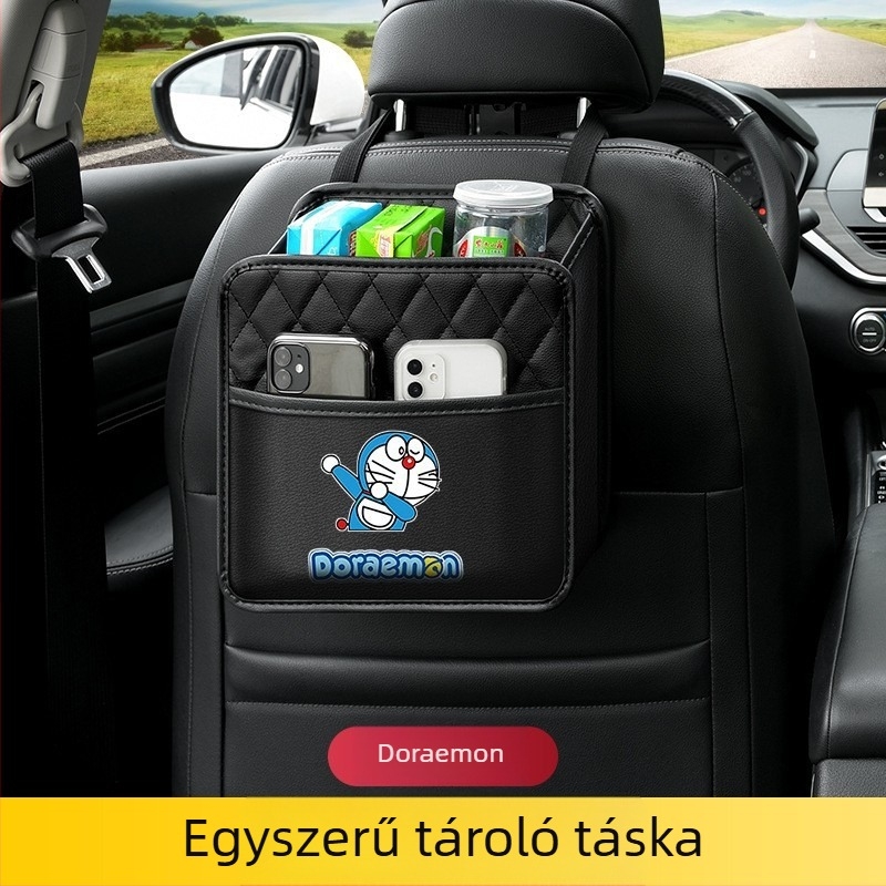 Bőr univerzális autó hátsó ülésére akasztható tároló doboz, logóval testreszabható