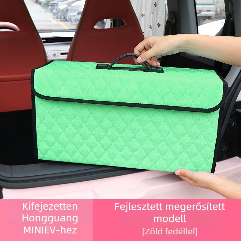 Bőr csomagtartó tároló doboz szemcsés mintázattal, plug-in szerelés