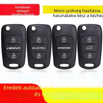Távirányító kulcsház Hyundai/Kia modellekhez (i30, ix35, Rena, Sonata 8, Lion Run, Smart Run, K2K5) – ABS tokozás, kulcs pengéje réz, testreszabható feldolgozás, modell 01, súly 1