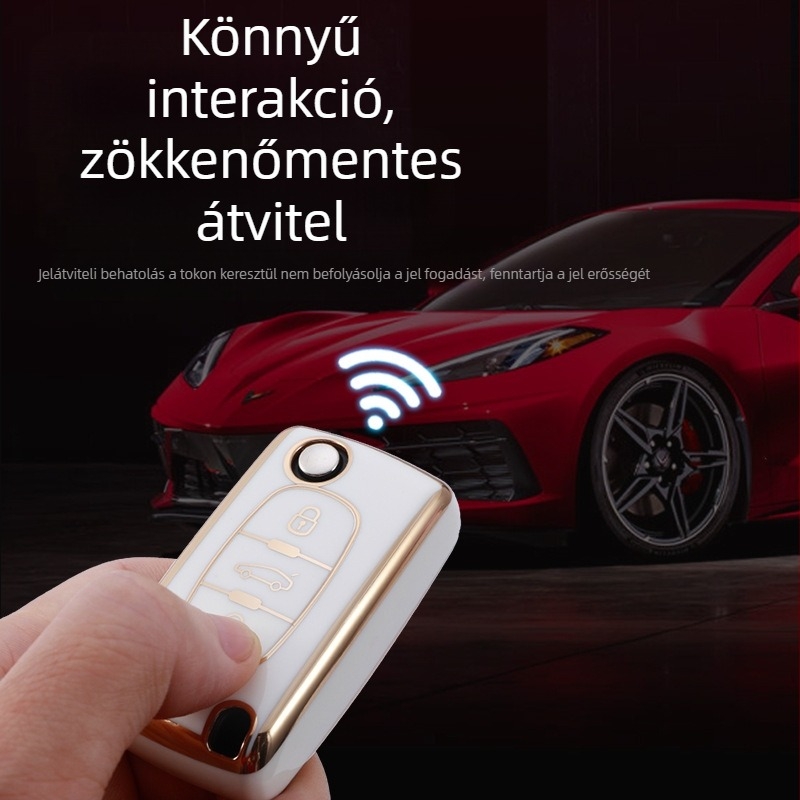 Peugeot D11J3 kulcstartó tok, TPU, egyszerű stílus, YHC