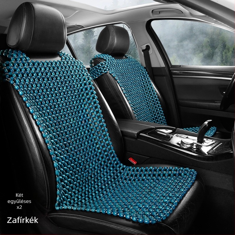 Autóülés párna fából készült gyöngyökkel – 3 darabos készlet, töltőanyag fa, márka 007