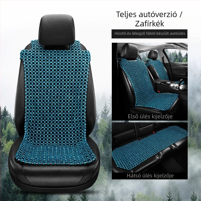 Autóülés párna fából készült gyöngyökkel – 3 darabos készlet, töltőanyag fa, márka 007