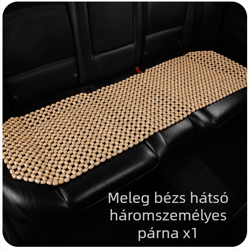 Autóülés párna fából készült gyöngyökkel – 3 darabos készlet, töltőanyag fa, márka 007