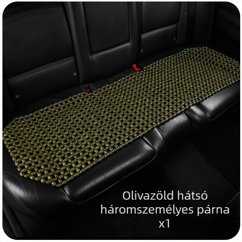 Autóülés párna fából készült gyöngyökkel – 3 darabos készlet, töltőanyag fa, márka 007