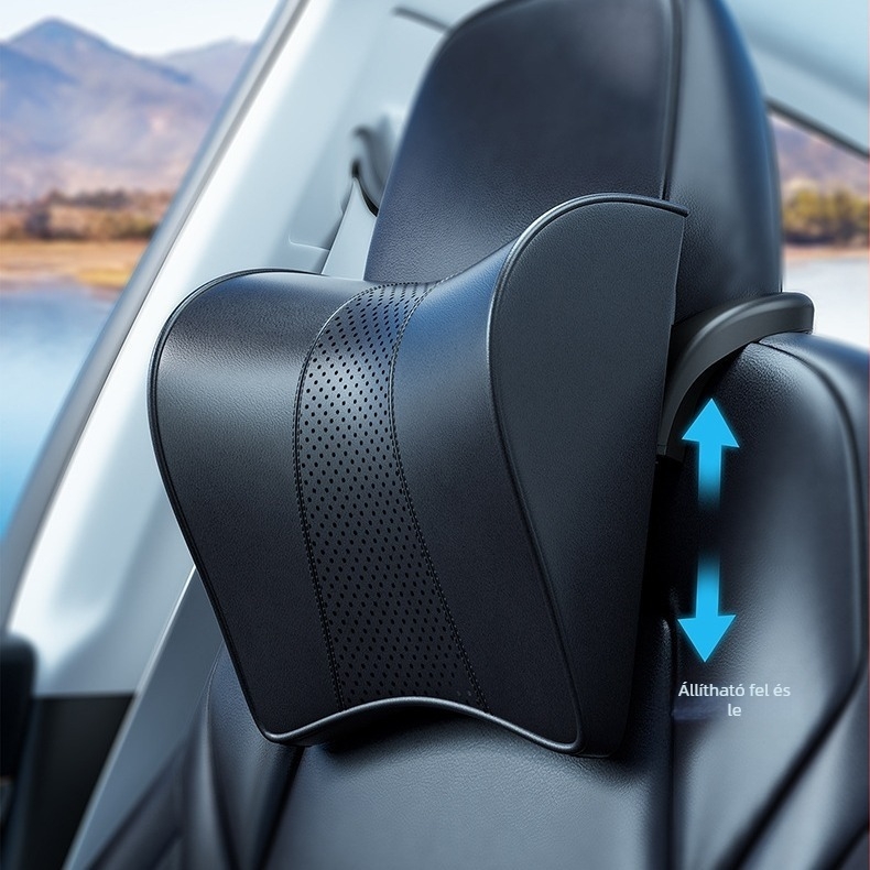 Autófejtámla nyakpárna – Tesla Model 3/Y, memóriahab, velúr, fel-le állítható, testreszabható