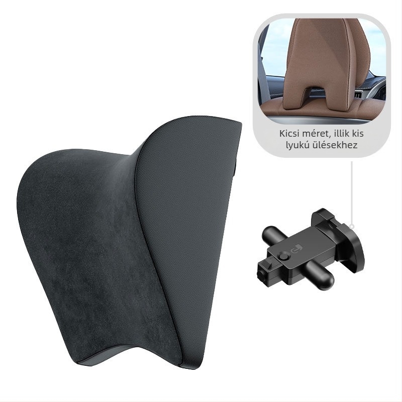 Autófejtámla nyakpárna – Tesla Model 3/Y, memóriahab, velúr, fel-le állítható, testreszabható