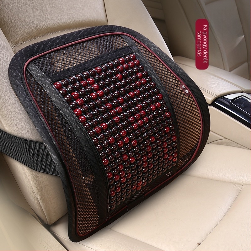 Fa gyöngyökből készült autóülés párna légáteresztő töltettel, nyári használatra, univerzális illeszkedés, testreszabható feldolgozás