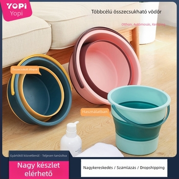 Összecsukható vödör – műanyag, YOPI márka, 2023-as kiadás, súly 0,19–0,55 kg