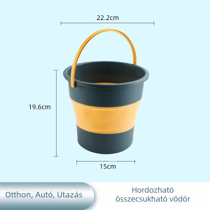 Összecsukható vödör – műanyag, YOPI márka, 2023-as kiadás, súly 0,19–0,55 kg