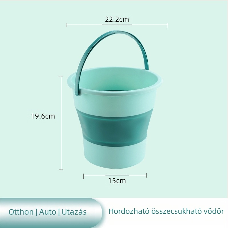 Összecsukható vödör – műanyag, YOPI márka, 2023-as kiadás, súly 0,19–0,55 kg