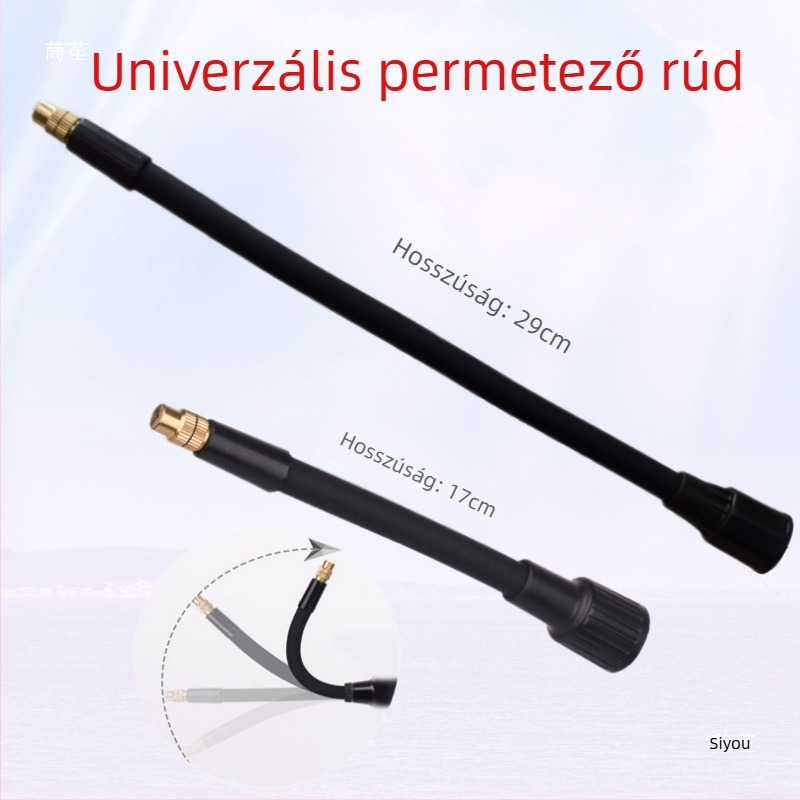 Teáskanna/öntözőfej készlet univerzális rúddal, teleszkópos hosszabbítással, habspray fej, buborékos fej