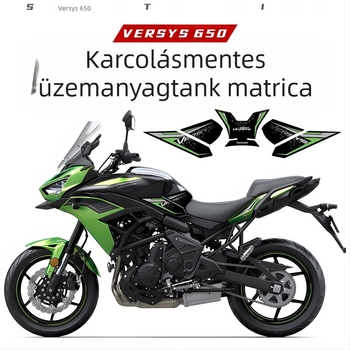 Kawasaki 650 Üzemanyag-tartály Testmatrica – PVC, Halcsont mintázat, Öntapadó szerelés, Személyre szabható