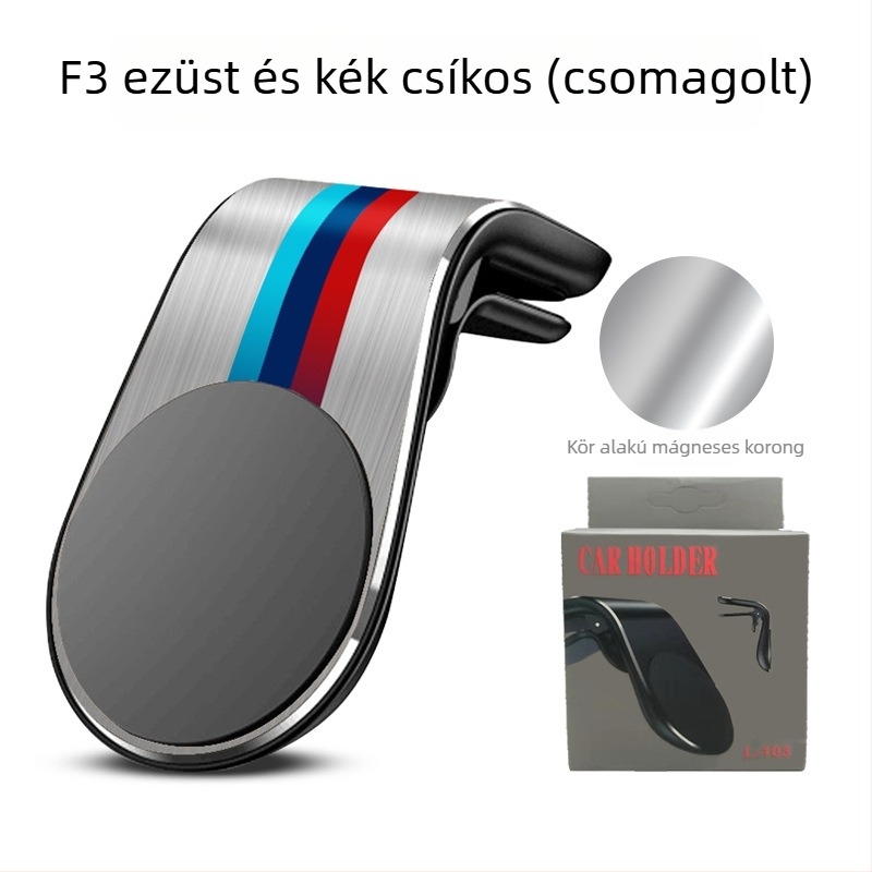 Autós mágneses telefon-tartó a légcsatornán keresztül rögzítéshez – universal, Snap-on telepítés, légcsatorna-clip, Sorozat F19, erős mágnes