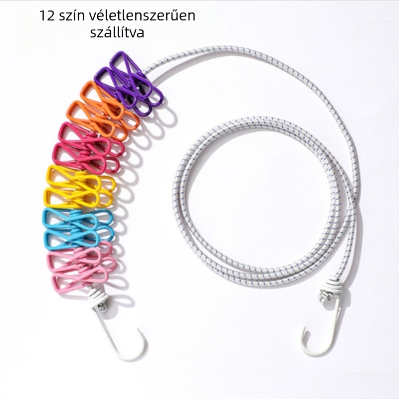Kültéri ruhaszárító kötél, rugalmas, visszahúzható, szélálló, összecsukható és bővíthető, Friendly