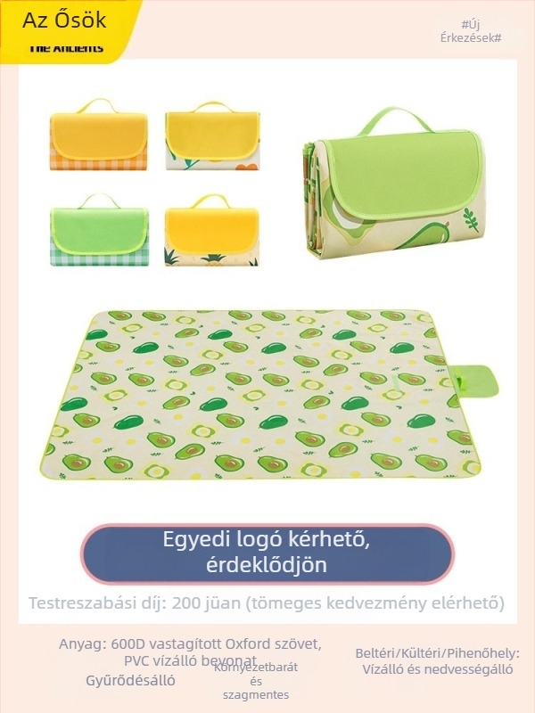 Piknik matrac – nedvesedésálló, megvastagodott, vízálló kemping matrac; Oxford anyag, PVC bevonat; 1200 g; 6–16 főnek