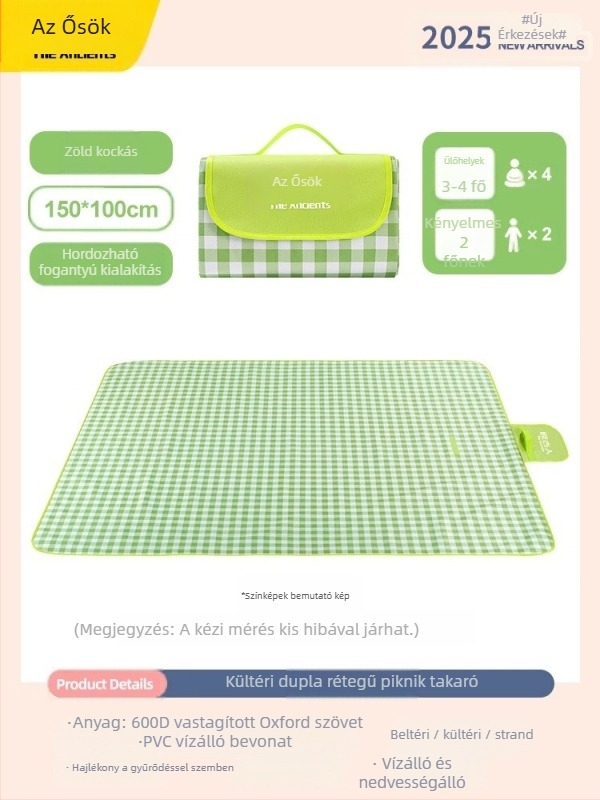Piknik matrac – nedvesedésálló, megvastagodott, vízálló kemping matrac; Oxford anyag, PVC bevonat; 1200 g; 6–16 főnek