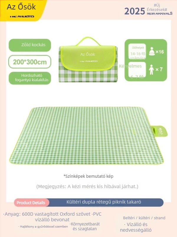 Piknik matrac – nedvesedésálló, megvastagodott, vízálló kemping matrac; Oxford anyag, PVC bevonat; 1200 g; 6–16 főnek