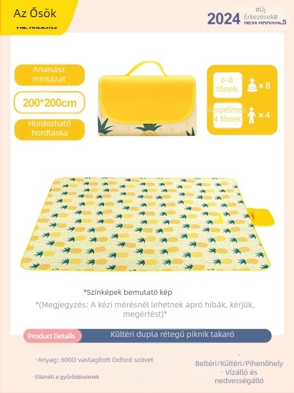 Piknik matrac – nedvesedésálló, megvastagodott, vízálló kemping matrac; Oxford anyag, PVC bevonat; 1200 g; 6–16 főnek