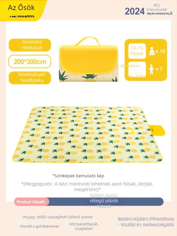 Piknik matrac – nedvesedésálló, megvastagodott, vízálló kemping matrac; Oxford anyag, PVC bevonat; 1200 g; 6–16 főnek