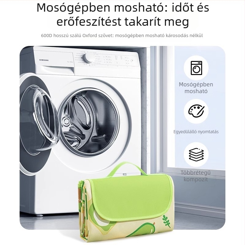 Piknik matrac – nedvesedésálló, megvastagodott, vízálló kemping matrac; Oxford anyag, PVC bevonat; 1200 g; 6–16 főnek