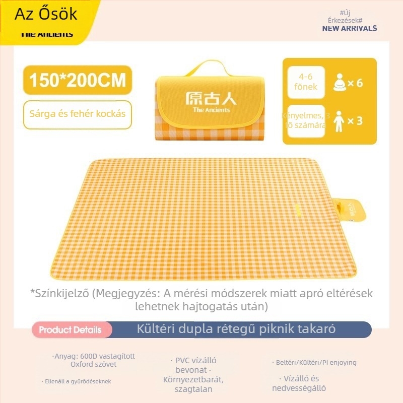 Piknik matrac – nedvesedésálló, megvastagodott, vízálló kemping matrac; Oxford anyag, PVC bevonat; 1200 g; 6–16 főnek