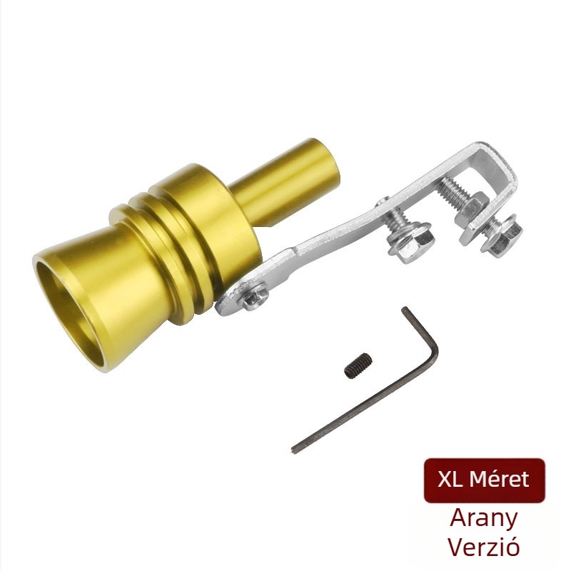 Turbo Whistler turbina sípoló autókhoz és motorkerékpárokhoz, külső kiegészítő az kipufogó hangjának imitálásához, modell EFFETTO TURBO, súly kb. 110 g, tartalmaz 1 sípot, 1 kulcs és 1 csavar