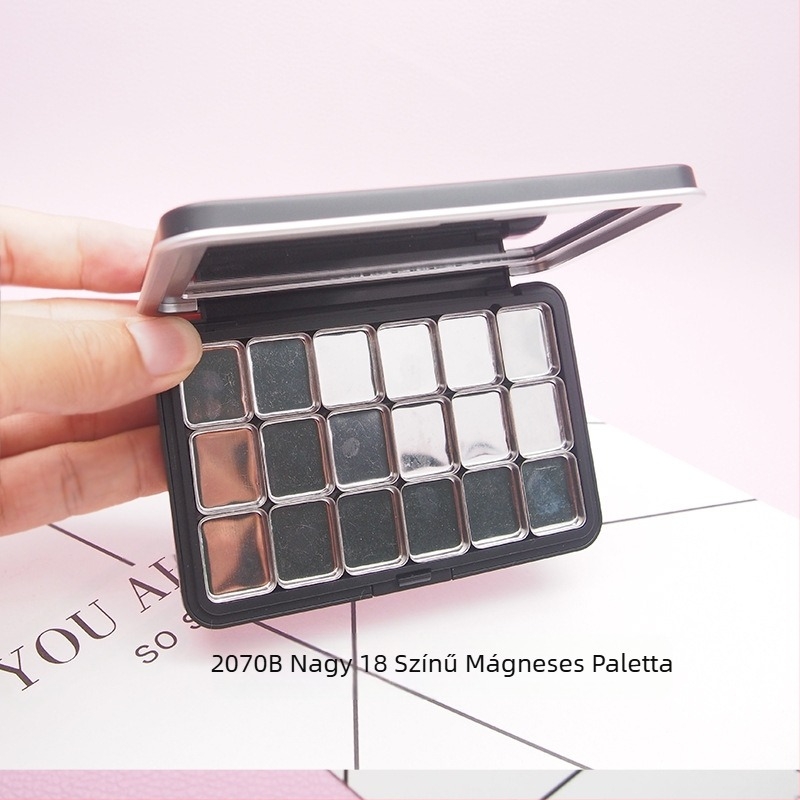 Üres paletta csere, mágneses tükörrel — magasfényű tál a pirosító, highlighter és kontúr számára, DIY szemfesték tároló rekesz