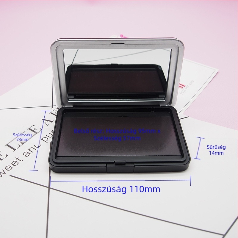 Üres paletta csere, mágneses tükörrel — magasfényű tál a pirosító, highlighter és kontúr számára, DIY szemfesték tároló rekesz