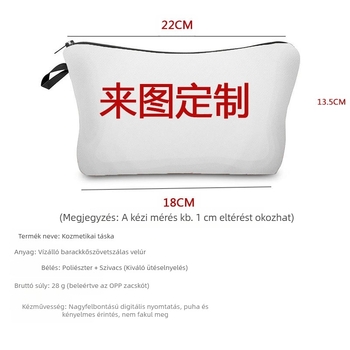 Elektrocardiogrammos kozmetikai táska, orvosi mintázat, poliészter külső, poliészter bélés, uniszex