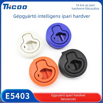 Műanyag körkörös húzógyűrű-zár, sík záródású, modell E5403, lakókocsikhoz és mentőautókhoz