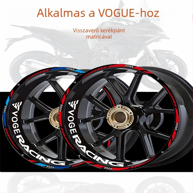 Visszaverő kerékagy matrica, kompatibil modellek: 250RR, 300RR, 500AC, 525R, 500DS, 350AC — karosszérián ragasztós matrica