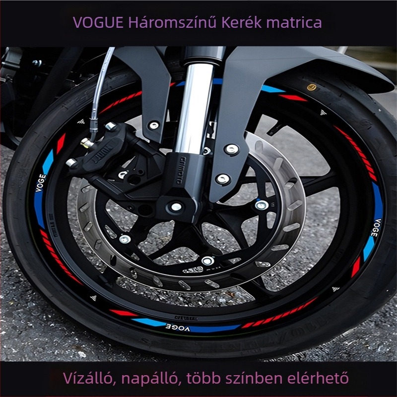 Visszaverő kerékagy matrica, kompatibil modellek: 250RR, 300RR, 500AC, 525R, 500DS, 350AC — karosszérián ragasztós matrica