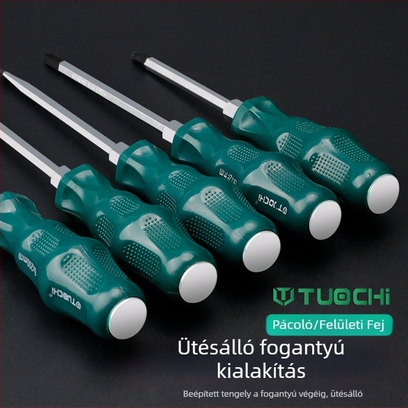 TOTCHI mágneses csavarhúzó, króm-vanádium acélból, nem szigetelt, kereszth fejű, Torx Plum Blossom típusú