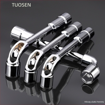 Csőkulcs, L-típusú profil, 45# acél, króm bevonat, metrikus szabvány, modell 8-22